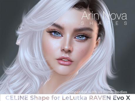Second Life Marketplace - ArinNovaShapes CELINE SHAPE Lelutka RAVEN Evo